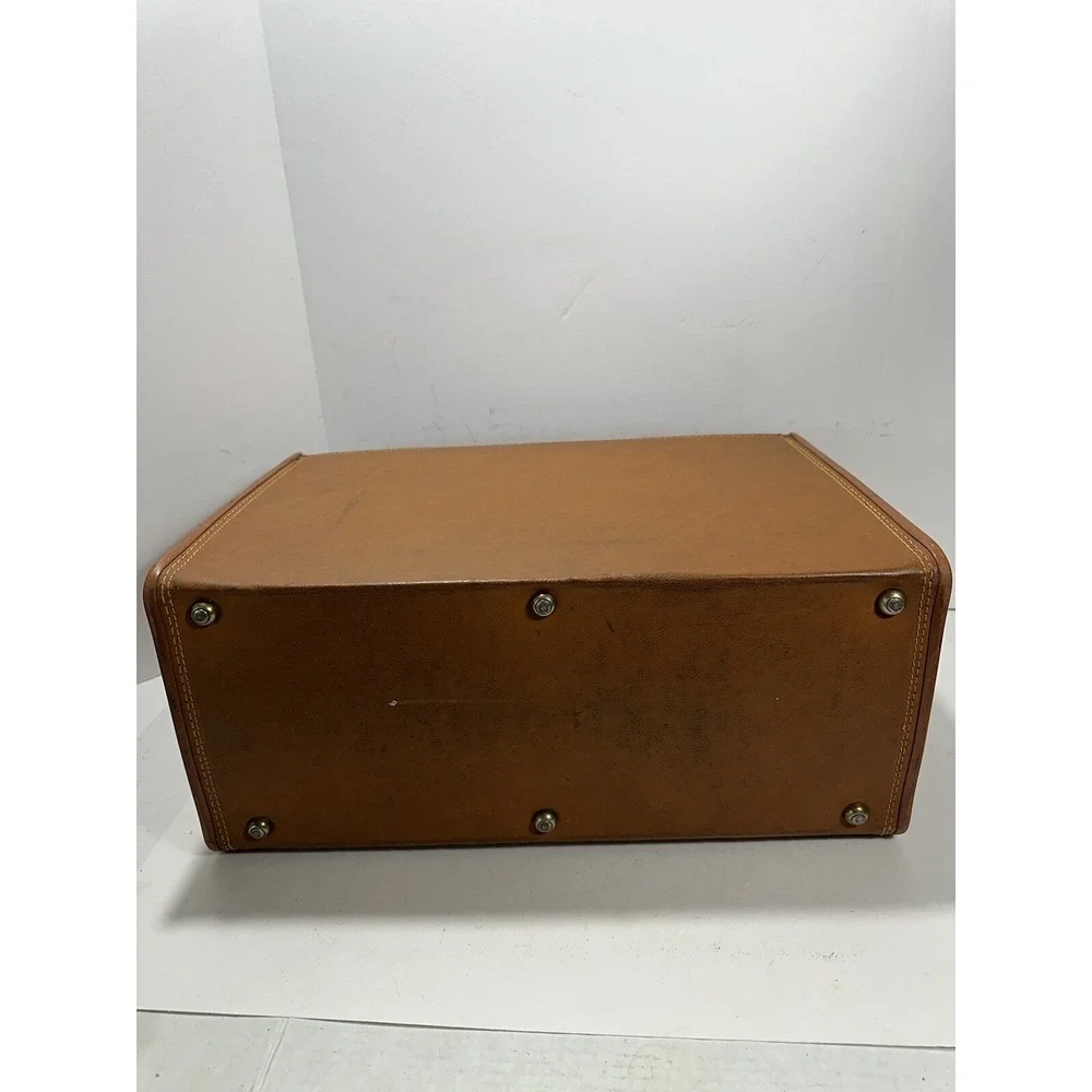 Vintage Samsonite Airline Pilot Salesman Brown Leather Attache Briefcase Antique